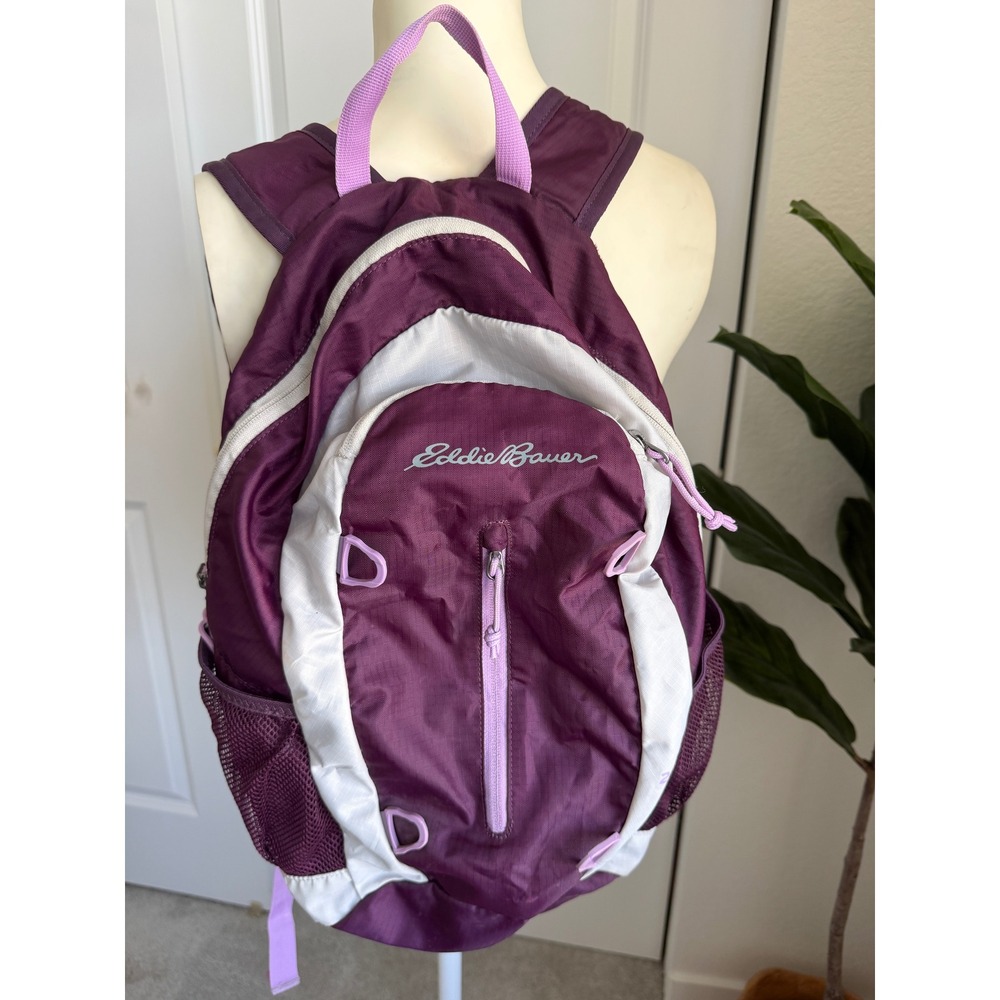 Eddie Bauer Stowaway 20L Packable Backpack Purple White Traveler Daypack Hiking